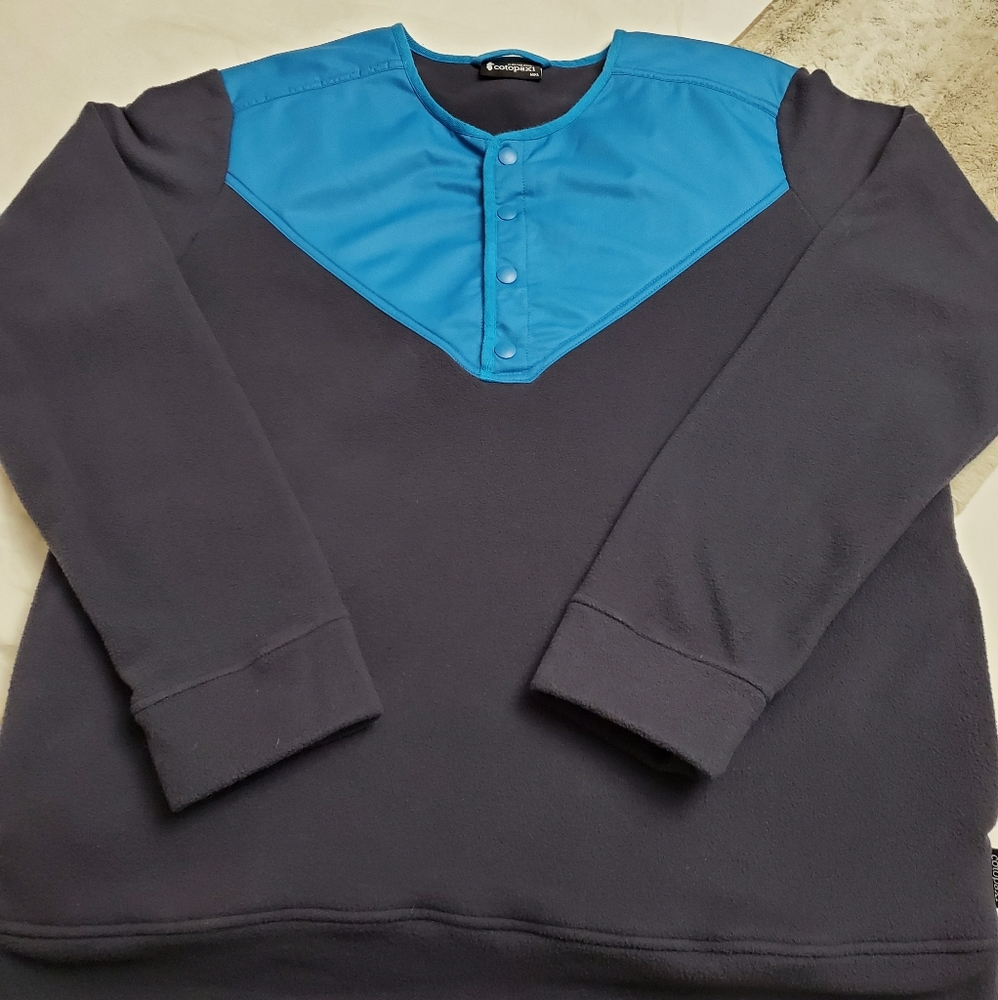 Cotopaxi Men's Blue Fleece Front Button Snap Pullover Jacket Size XL